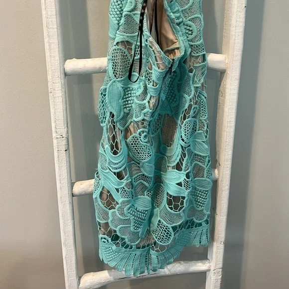 Missguided nwt mint lace and nude choker halter neck bodycon cocktail dress 4 - Picture 12 of 12